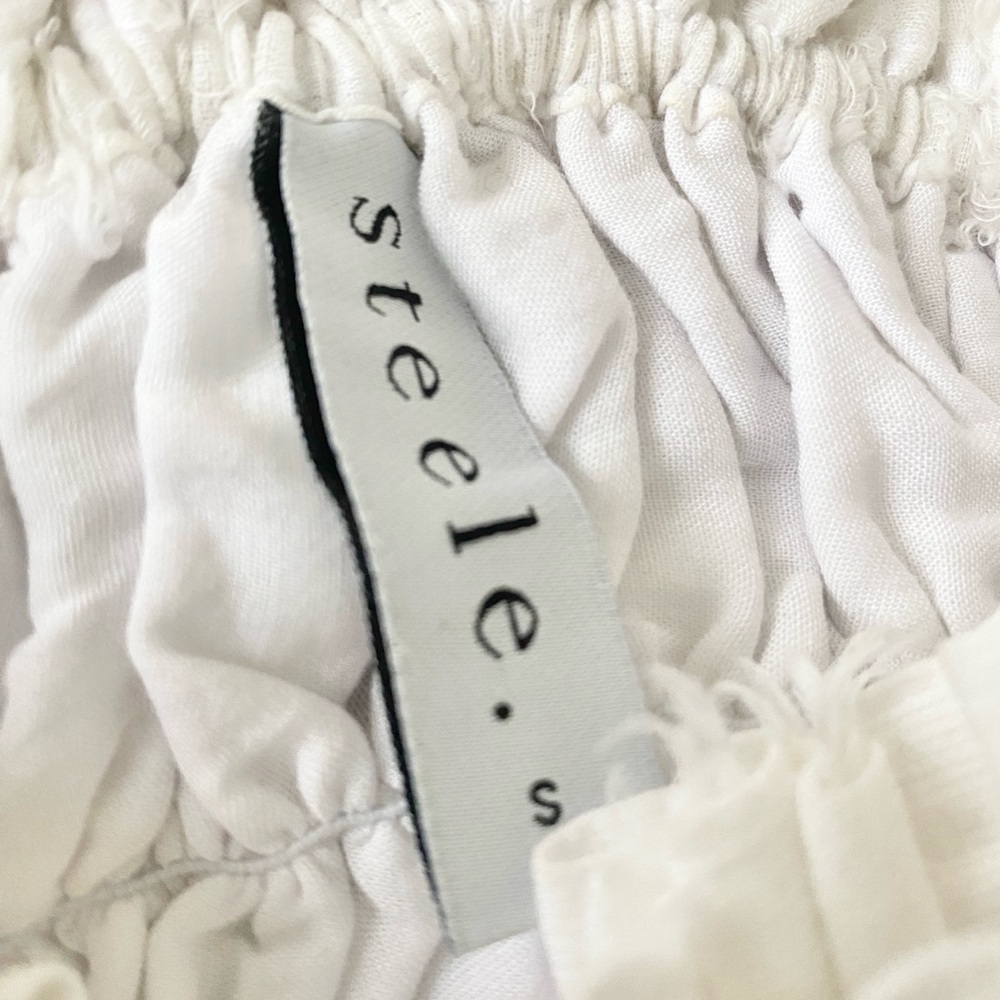 Steele. White Smocked Tube Top size small- white cropped tube top - Picture 5 of 5
